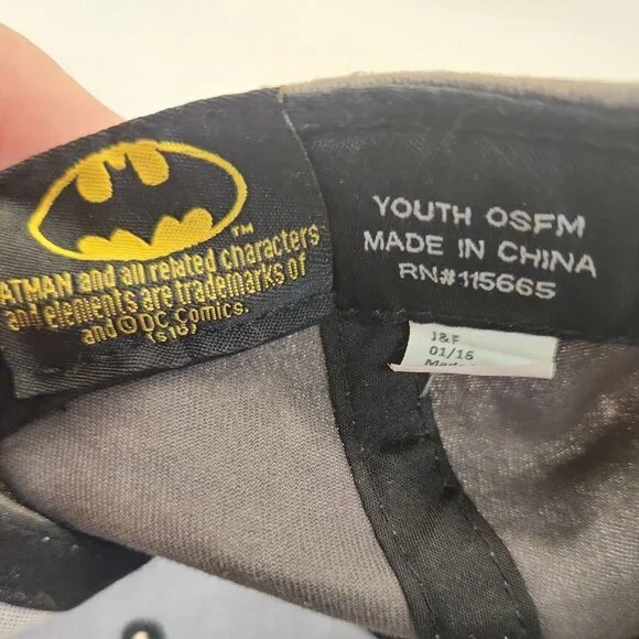 BATMAN DC COMICS Flatbill Snapback Classic Adjustable Baseball Hat Cap youth - Picture 4 of 5